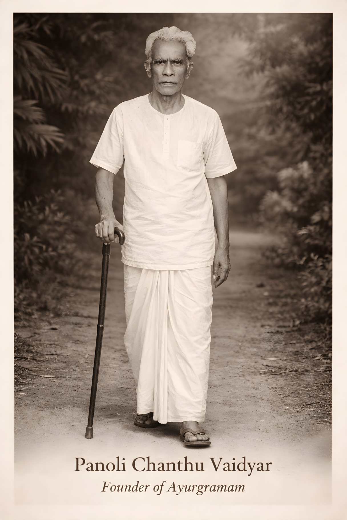 Portrait of founder Vaidyashreshtan Sri Panoli Chanthu Vaidyar
